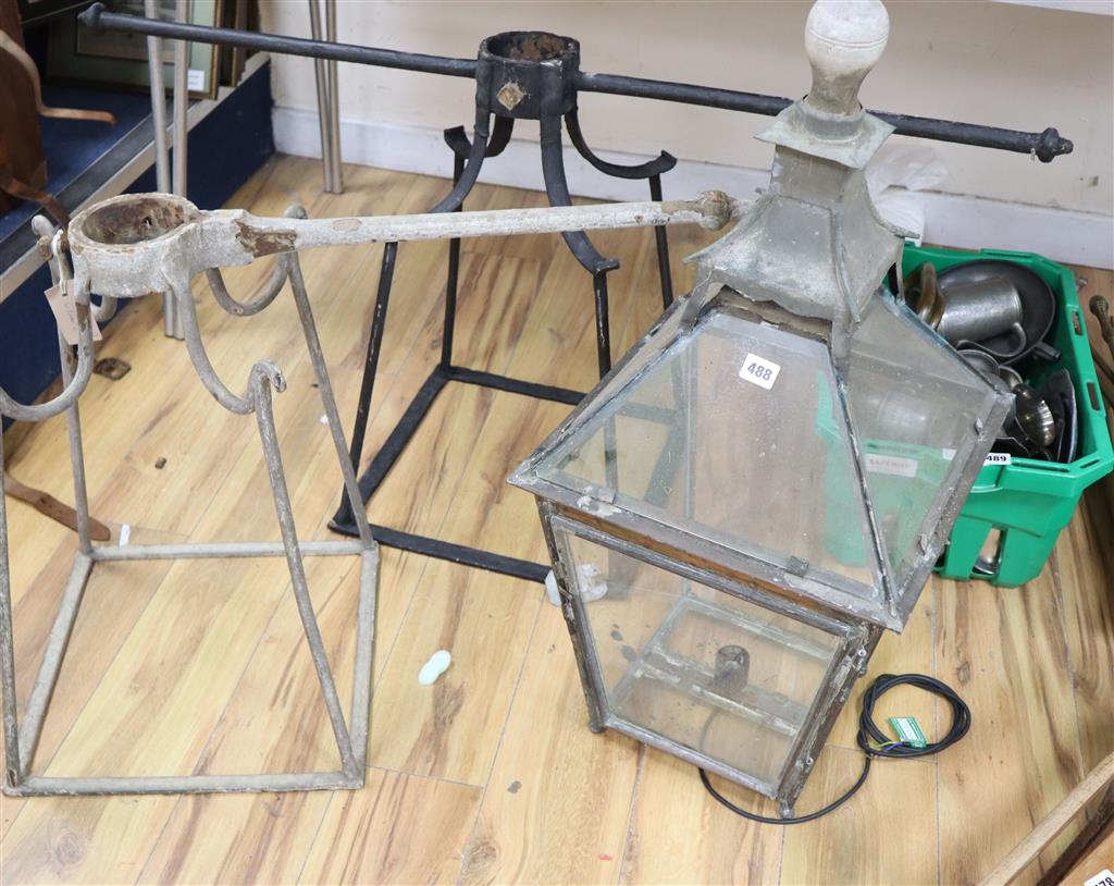 Three lanterns formerly in Hurstpierpoint High Street (2 incomplete), 80cm